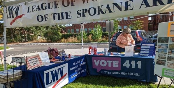 A "tabling event" held by the Spokane Area League at Gonzaga University